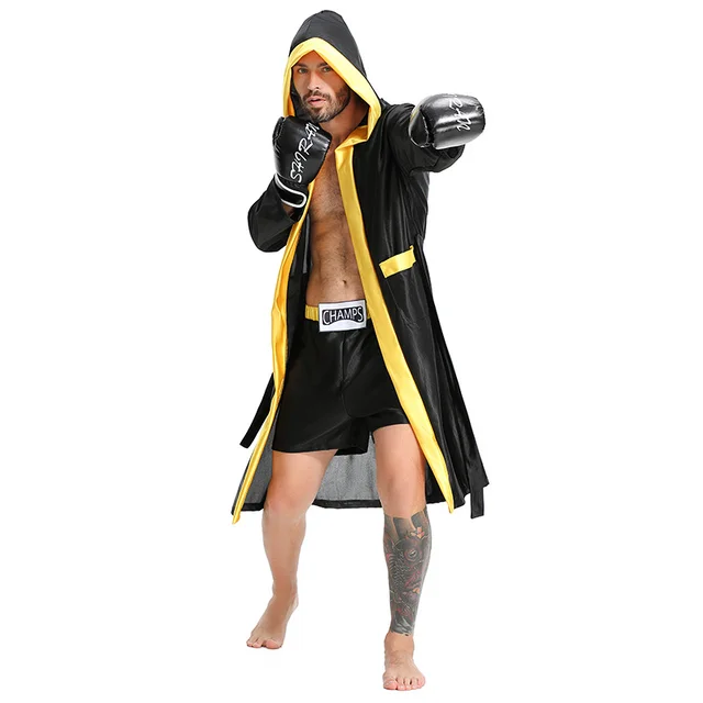 ชุด อาชีพ นักมวย ผู้ชาย สีดำ Boxer adult men black thumbnail 4