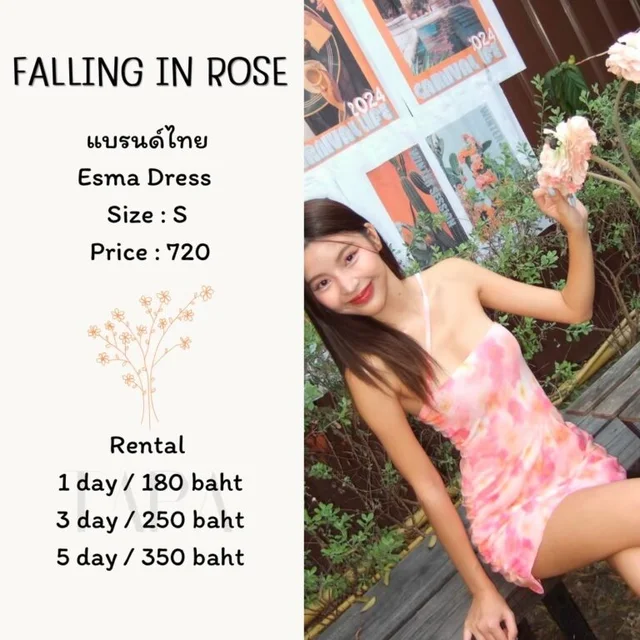 FALLING IN ROSE - Esma Dress