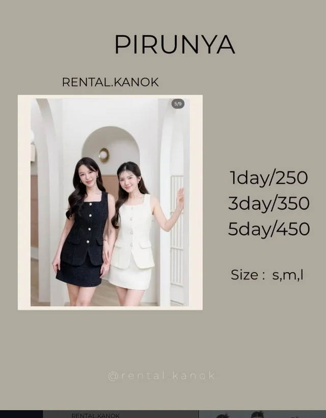 PIRUNYA – เซ็ตเดรสสูทกระโปรงสวยเรียบร้อยดูแพง 1