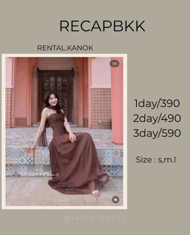 RECAPBKK – เดรสสายเดี่ยวแซ่บหรูจับเดรป Long Dress