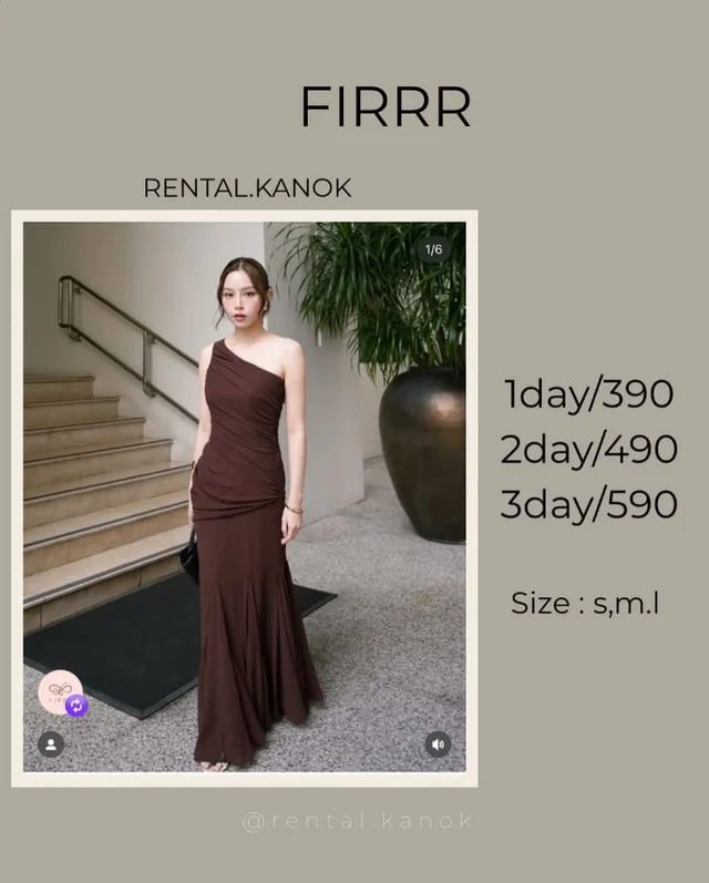 FIRRR – เดรสไหล่เฉียงแซ่บหรูทรงเข้ารูป Long Dress