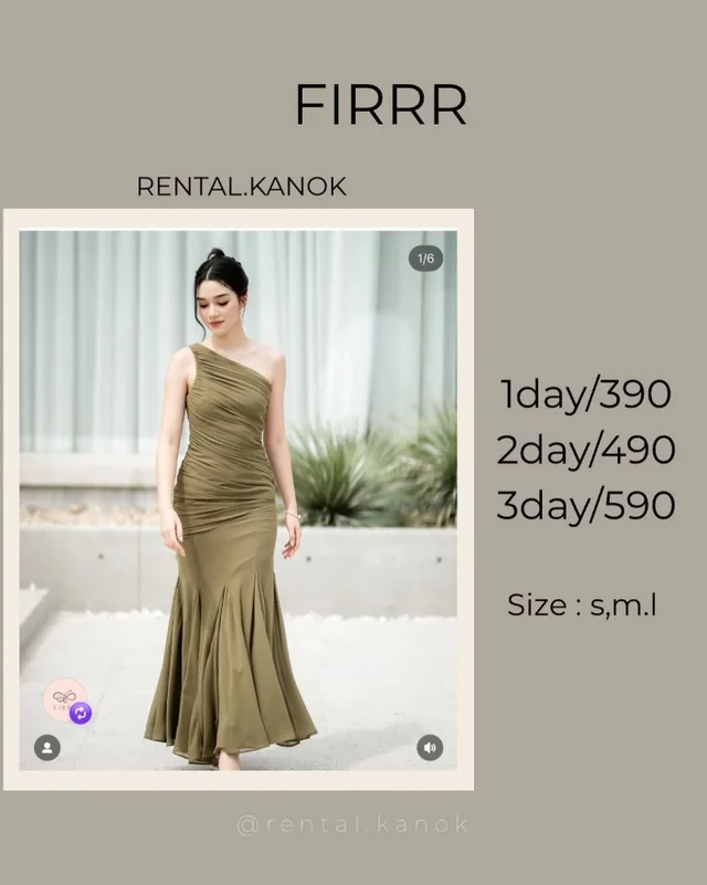 FIRRR – เดรสไหล่เฉียงหรูสง่าทรงเมอร์เมด Long Dress 1