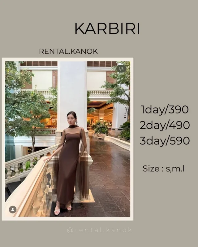 KARBIRI – เดรสแขนซีทรูหรูสง่าพร้อมผ้าคลุม Long Dress