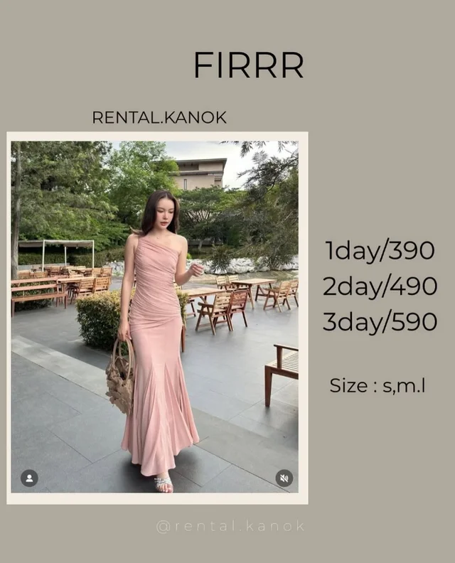 FIRRR – เดรสไหล่เฉียงหวานหรูทรงเมอร์เมด Long Dress 1