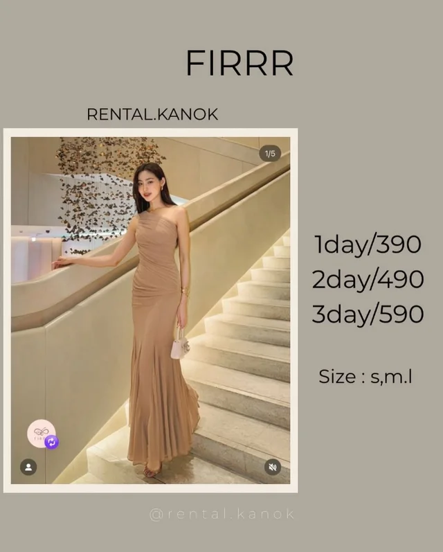 FIRRR – เดรสไหล่เฉียงหรูโก้ทรงเมอร์เมด Long Dress