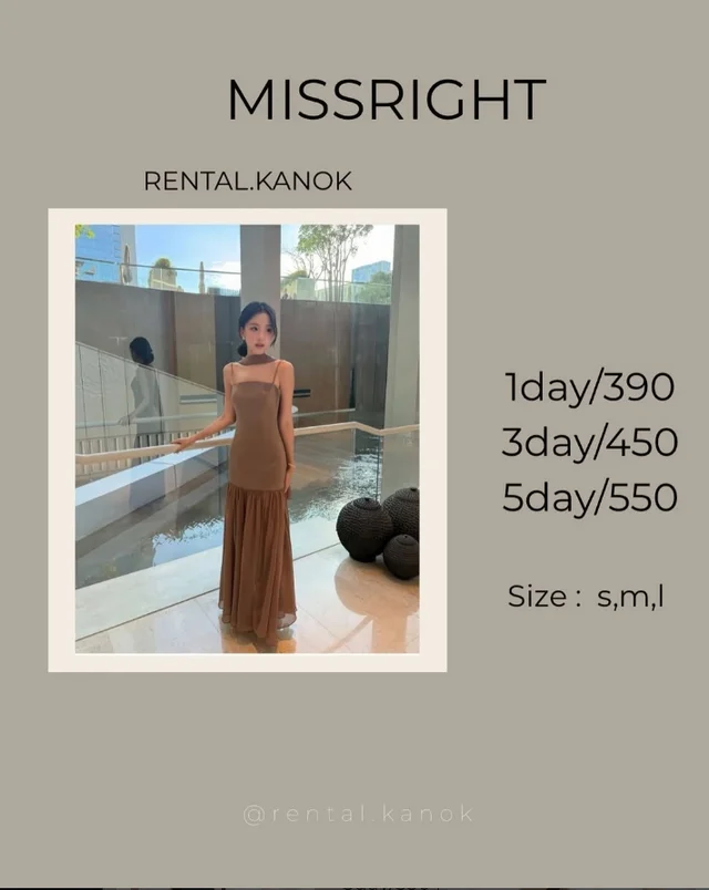 MISSRIGHT – เดรสยาวสายเดี่ยวหรูเรียบสวยแพง