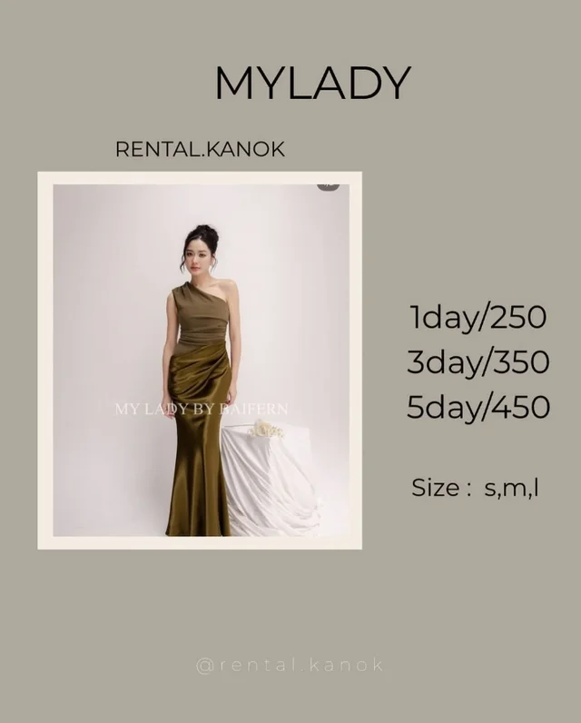 MYLADY – เดรสยาวไหล่เฉียงหรูสง่า