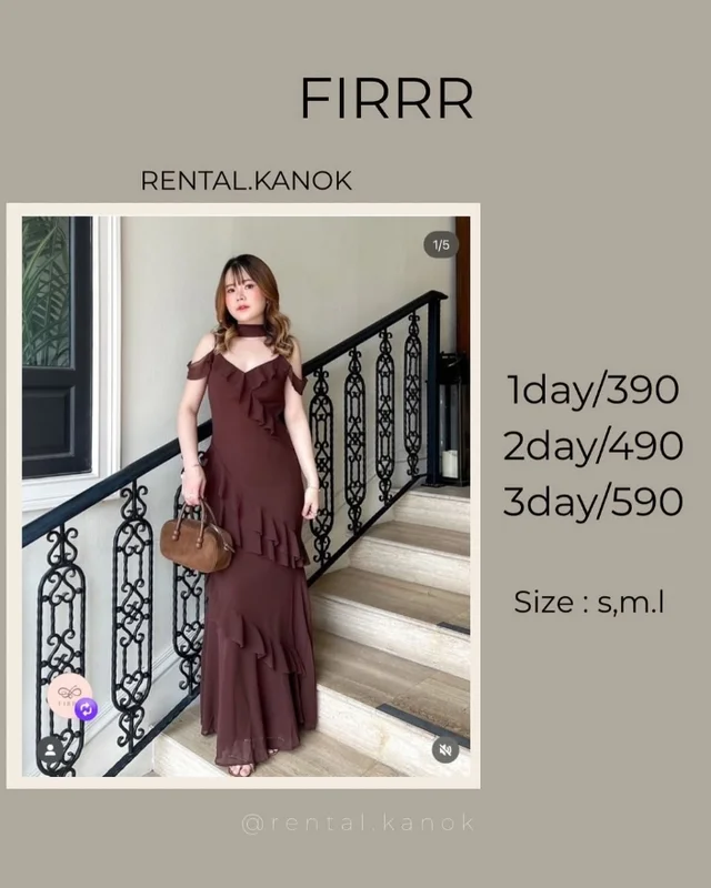 FIRRR – เดรสสายคล้องคอเปิดไหล่แซ่บหรู Long Dress