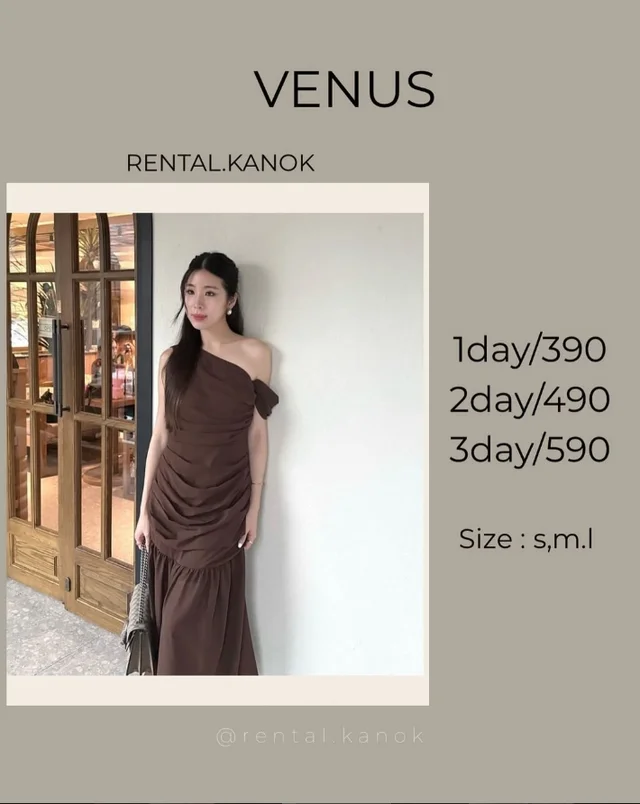 VENUS – เดรสไหล่เฉียงจับเดรปหรูแซ่บ Long Dress 1