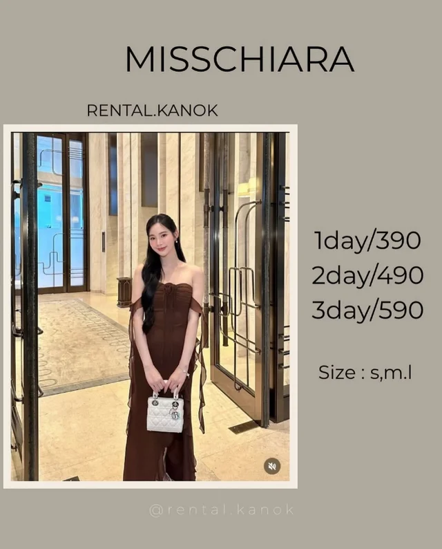 MISSCHIARA – เดรสเกาะอกผูกริบบิ้นหรูสง่า Long Dress