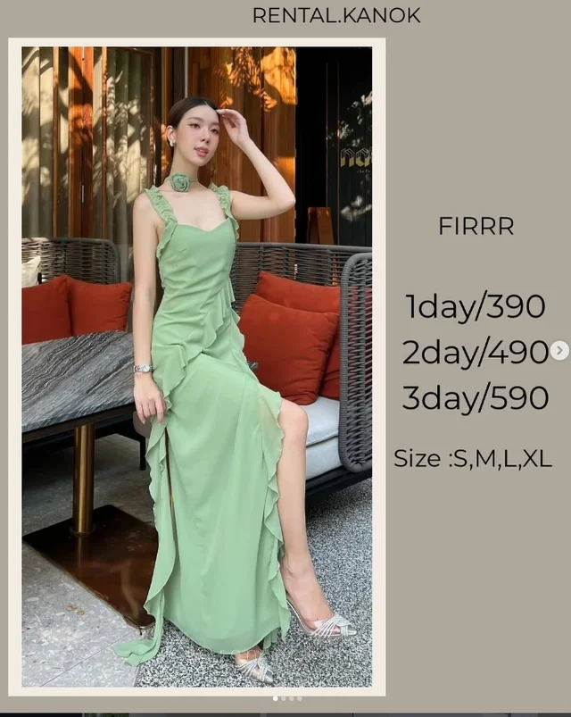 FIRRR – เดรสเขียวพิสตาชิโอ หวานหรูสดใส 1