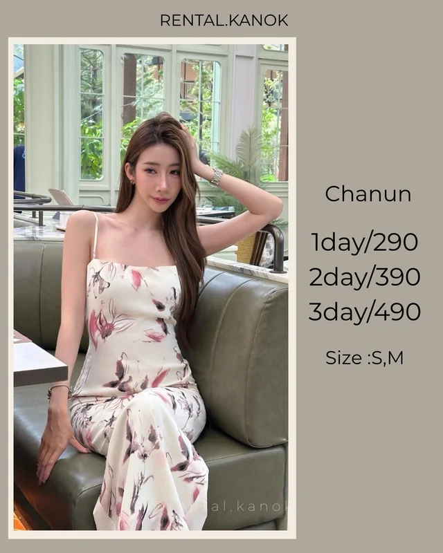 Chanun เดรสสายเดี่ยวลายดอกหวานละมุน