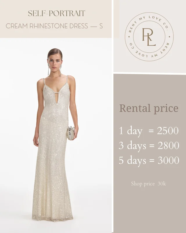 Cream Rhinestone Dress