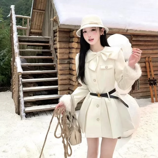 Yuanli Select TW เดรสโค้ทคอปกโบว์ลุคคุณหนูหวานหรู thumbnail 4