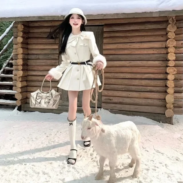 Yuanli Select TW เดรสโค้ทคอปกโบว์ลุคคุณหนูหวานหรู thumbnail 3