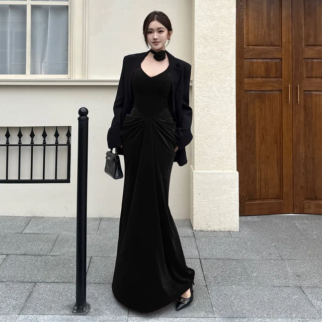 YUANLI SELECT TW เดรสดำหรูเซ็กซี่เข้ารูป thumbnail 3