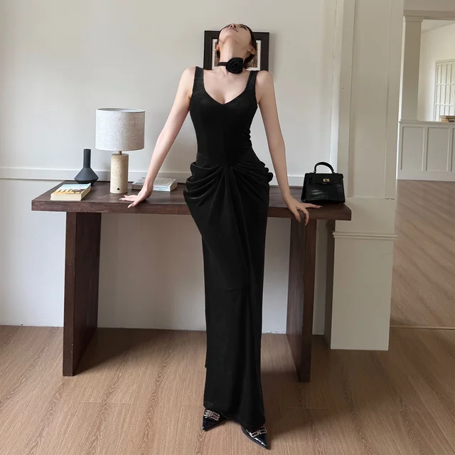 YUANLI SELECT TW เดรสดำหรูเซ็กซี่เข้ารูป thumbnail 5
