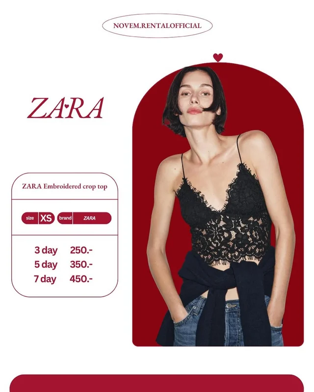 Zara Embroidered crop top