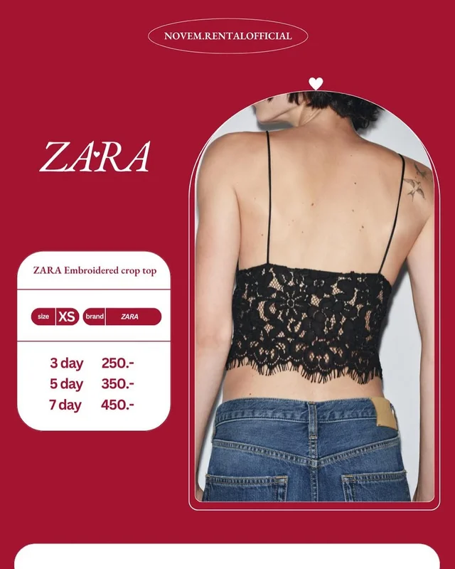 Zara Embroidered crop top thumbnail 2