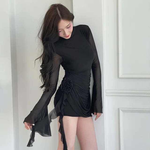 เดรสแขนยาวคอเต่าซีทรูสวยหรูดูแพง thumbnail 2