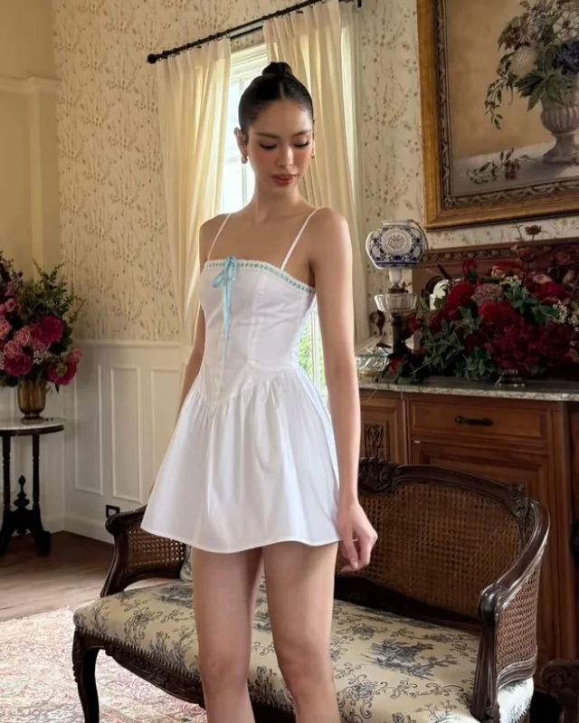 TRACYXO เดรสสายเดี่ยวขาวหวานคุณหนู thumbnail 3