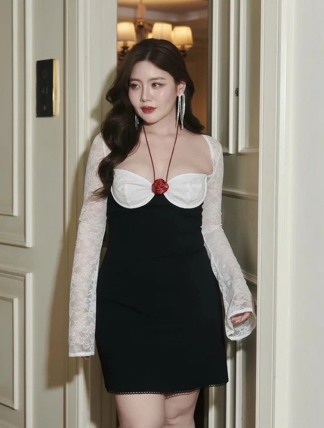 Poppy Dress ชุดเดรสน่ารักสุดเซ็กซี่ แขนยาวเป็นผ้าลูกไม้ thumbnail 2