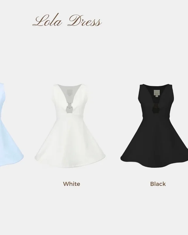 MISS MODERN เดรสคอวีลึกสีดำ แซ่บหรู Mini Dress (alternate)