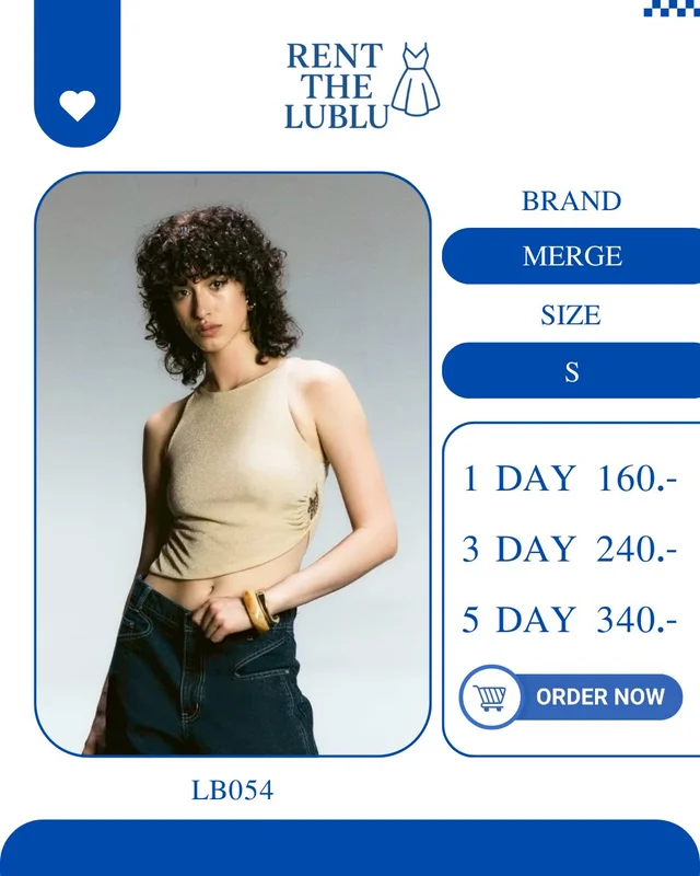 MERGE เสื้อครอปสายคล้องคอสีครีม เรียบหรูมินิมอล