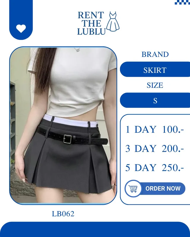 SKIRT กระโปรงสั้นจีบเอวต่ำ สายแฟสุดแซ่บ