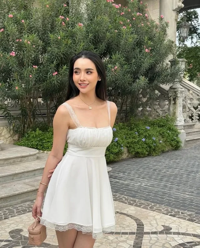 KIMBER เดรสสายเดี่ยวสีขาว หวานหรูคุณหนู thumbnail 4