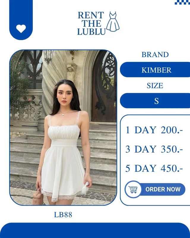 KIMBER เดรสสายเดี่ยวสีขาว หวานหรูคุณหนู