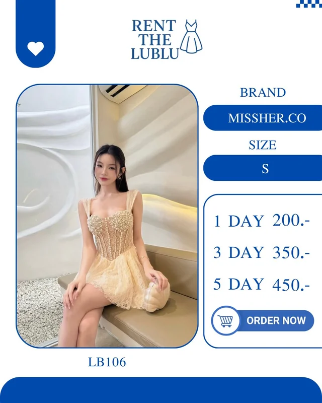 MISSHERCO เดรสสายเดี่ยวลูกปัดหรู วิ้งคุณหนู