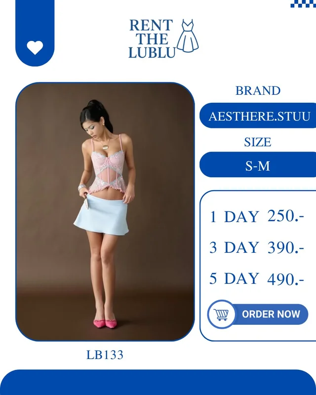 AESTHERESTUU ชุดเซ็ตสายเดี่ยวลูกไม้หวานแซ่บ