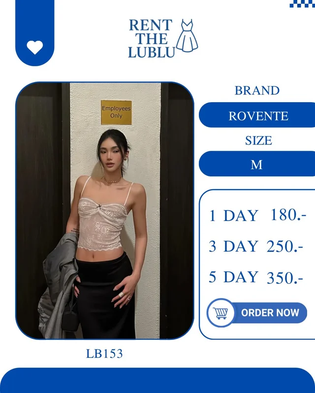 ROVENTE เสื้อสายเดี่ยวลูกไม้ซีทรูหวานเซ็กซี่ Lace Corset Top