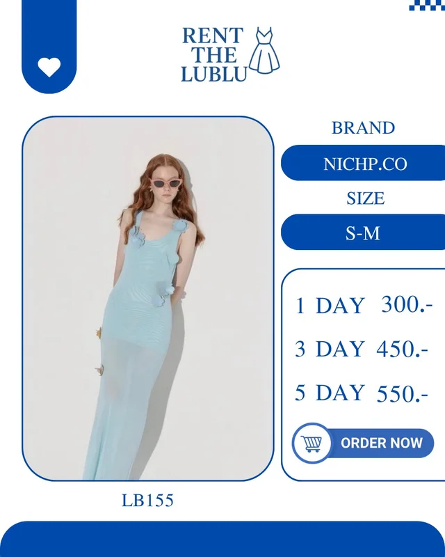 NICHPCO เดรสยาวซีทรูโทนฟ้าพาสเทล Summer Maxi Dress