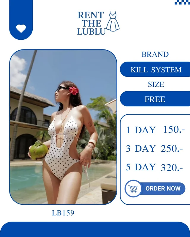 KILL SYSTEM วันพีซสายเดี่ยวลายจุดสุดแซ่บ Polka Dot Swimsuit