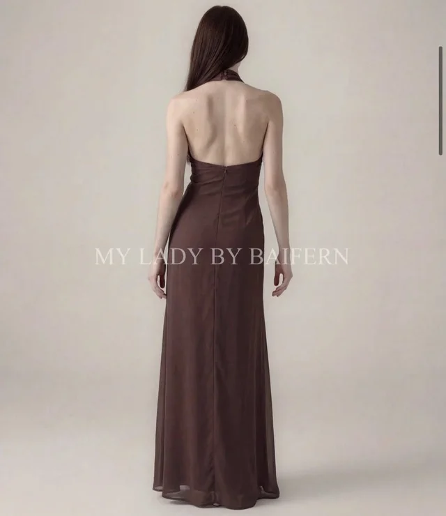 My Lady By Baifern เดรสยาวน้ำตาลดอกกุหลาบ หรูแพงตัวแม่ thumbnail 4