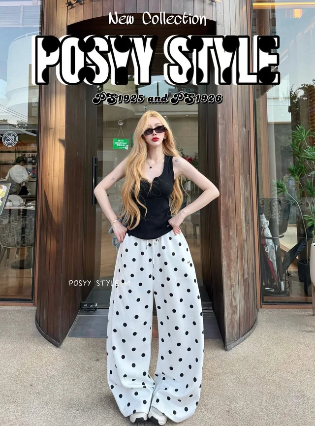 POSYYเสื้อไหมพรมกระดุมหน้า กางเกฃวอร์มขาวลาย thumbnail 2