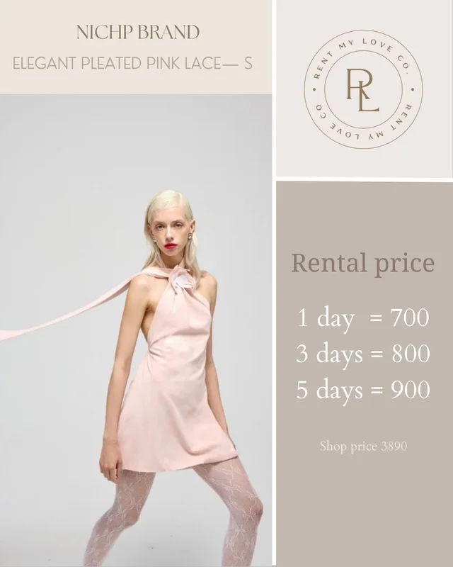 Elegant Pleated Pink Lace