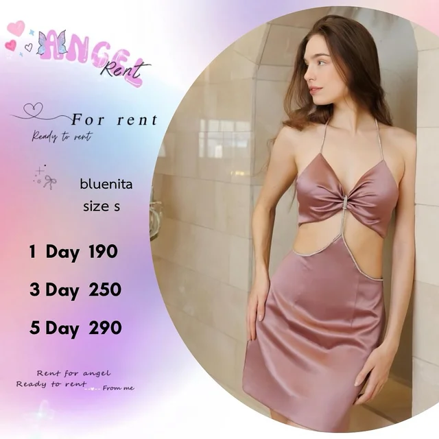 Bluenita – เดรสสายเดี่ยวซาตินหรูแซ่บ Mini Dress