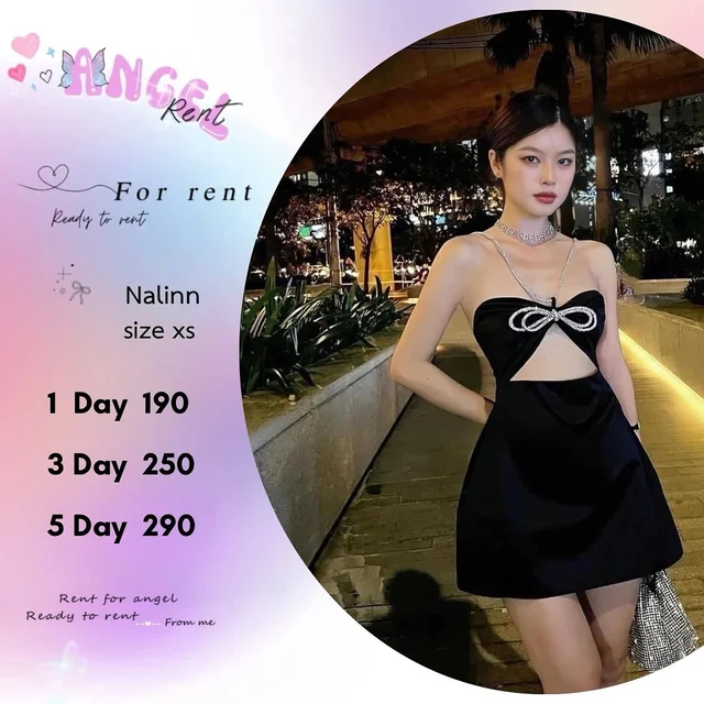 Nalinn – เดรสเกาะอกโบว์หรูแซ่บ Mini Dress