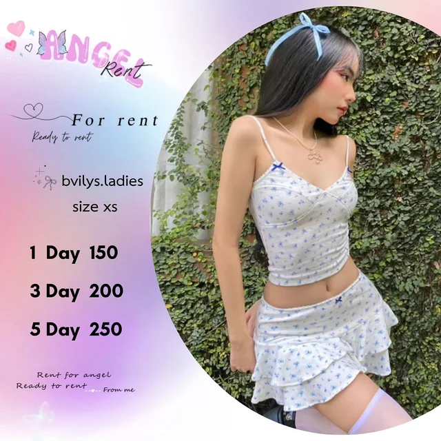 Bvilys Ladies – เซตสายเดี่ยวลายดอกหวานน่ารัก Two Piece