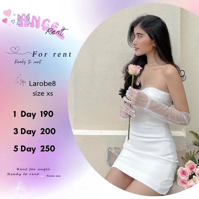 Larobe8 – เดรสเกาะอกเรียบหรูหวาน Mini Dress