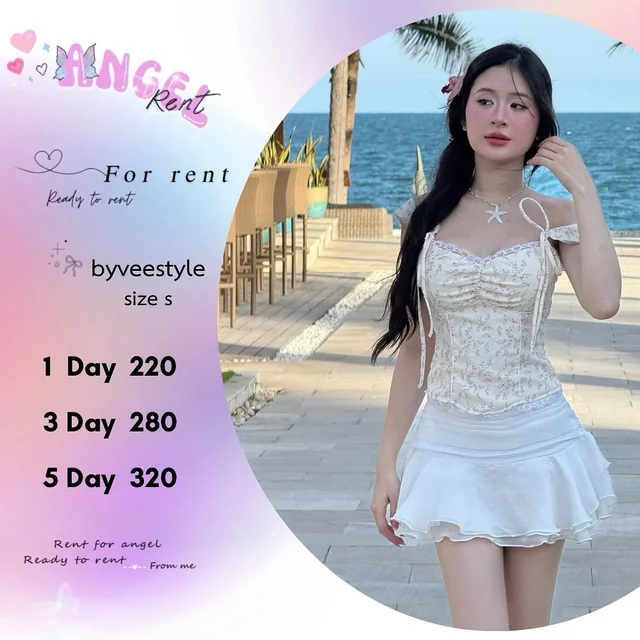 byveestyle เซ็ตสายเดี่ยวลายดอกลุคหวานคุณหนู