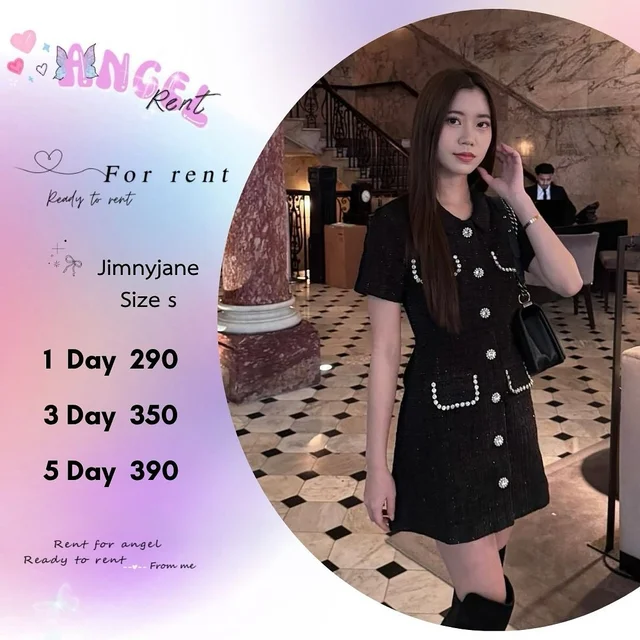Jimnyjane เดรสทวีดดำลุคคุณหนูหรู 1