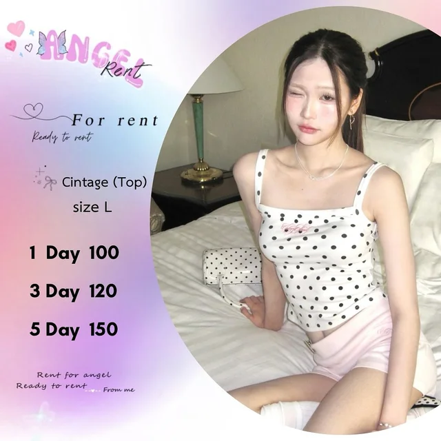 Cintage เสื้อสายเดี่ยวลายจุดน่ารักลุคสาวหวาน