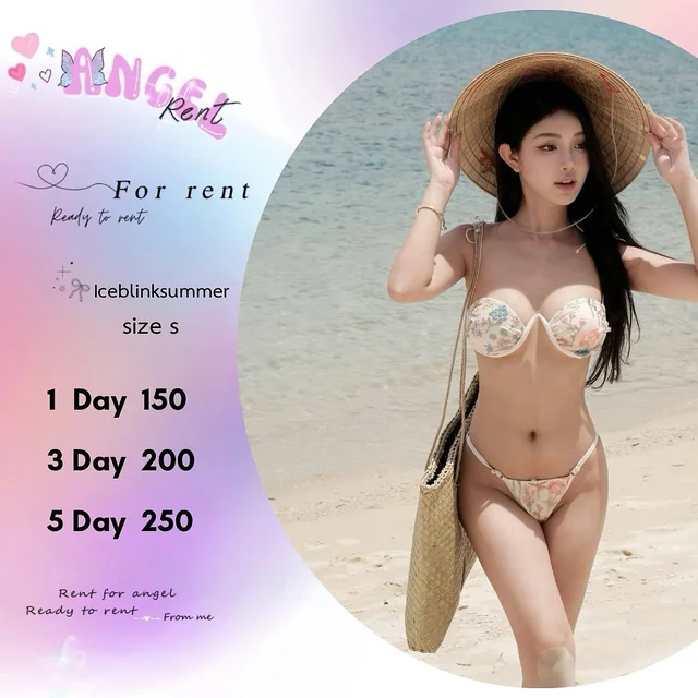 Iceblinksummer ชุดว่ายน้ำลายดอกหวานเซ็กซี่