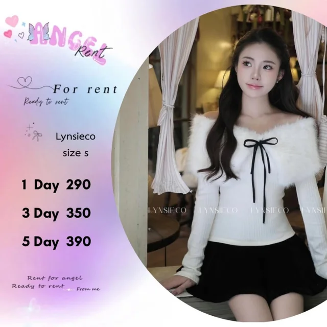 Lynsieco เสื้อเฟอร์โบว์หวานสไตล์คุณหนู