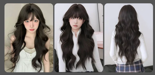 วิกลอนสีดำธรรมชาติ มีหน้าม้า (alternate)