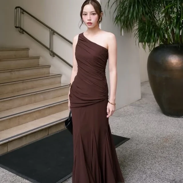 firrr Jassie Dark Brown Long Dress  thumbnail 3